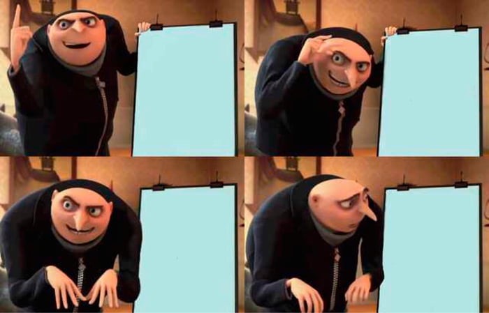Gru's Plan meme about Gains in Bulk