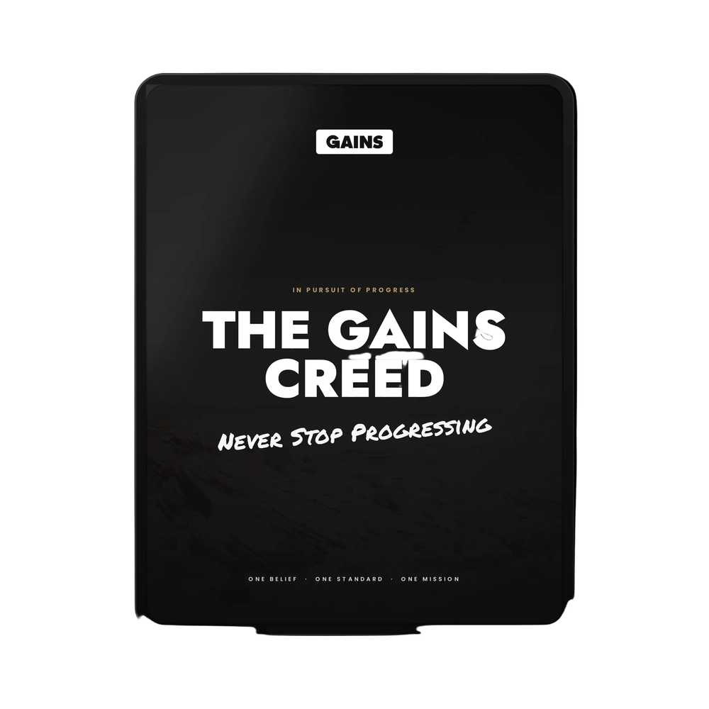 Tablet showing the cover of The GAINS Creed