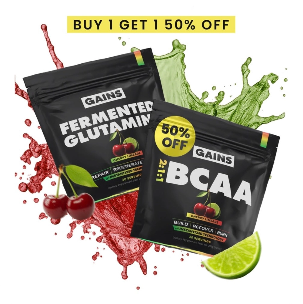 Cherry Limeade Glutamine and BCAA pouches with lime and cherries