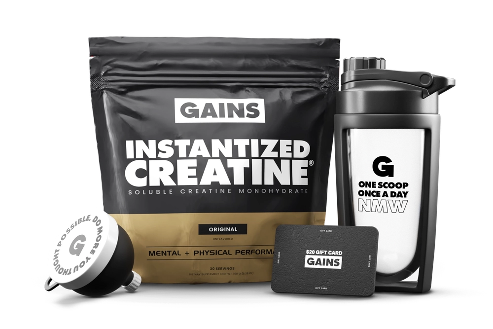 Instantized Creatine pouch with scoop and shaker
